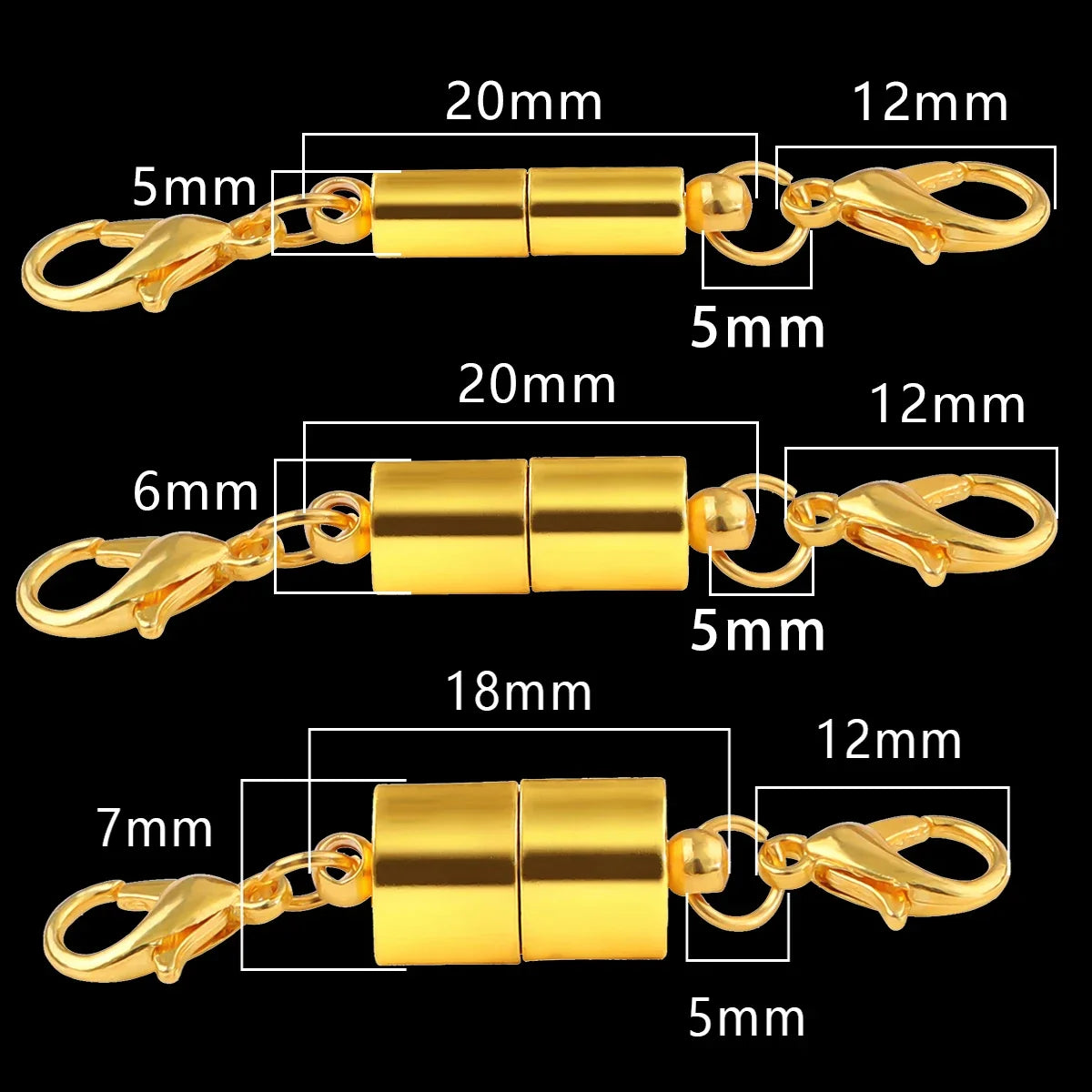 Magnetic Jewelry Clasps - Strong Buckle Connectors with Lobster Clasps for DIY Bracelets, Necklaces & Jewelry Making