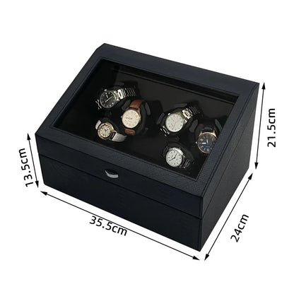 Watch Winder Box – Quiet Motor, USB LED, PU Leather, Variable Speed for Automatic Watches