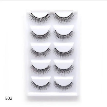 5 Pairs 3D Real Mink False Eyelashes – Soft Natural Look Eyelash Extensions for Makeup & Daily Wear