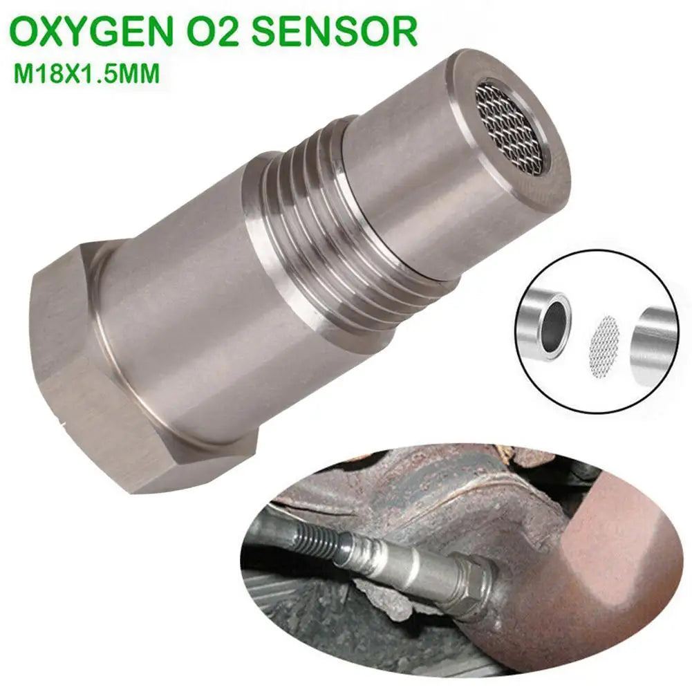 Universal Extension Filter Oxygen O2 Sensor Connector – Steel Thread Adapter Extender Spacer, 1.5 Stainless L0L3