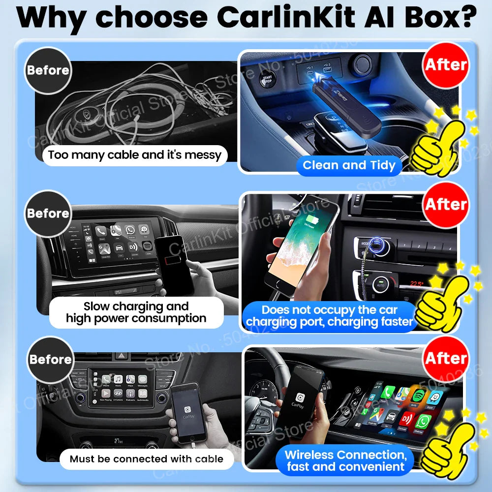 CarlinKit 5.0 Mini 5 Pro — Wireless CarPlay & Android Auto USB Dongle with WiFi & Bluetooth