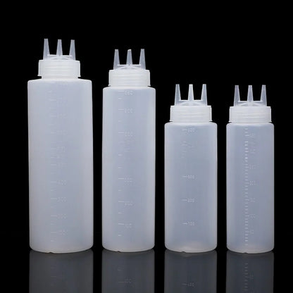 3-Head Squeeze Sauce Bottle – Multi-Nozzle Condiment Dispenser for Precise Seasoning & Kitchen Use