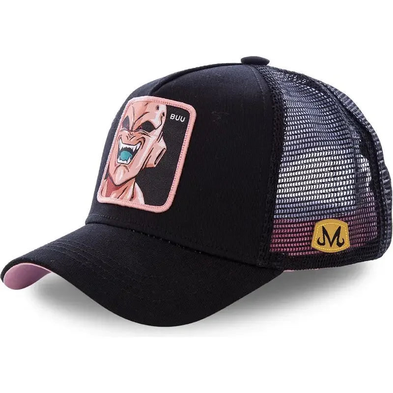 Dragon Ball Son Goku Cap - Embroidered Hip Hop Trucker Mesh Hat Adjustable Summer Travel Sun Visor for Men
