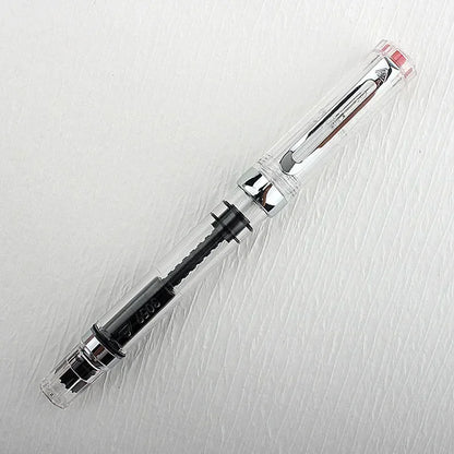 3059 Piston Fountain Pen – High-Quality Transparent Resin with EF/F Nib (0.38/0.5mm) for Business & Gift