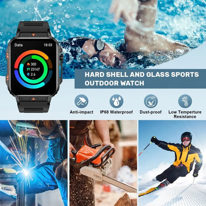 LIGE Smartwatch – 1.95 Inch Screen, Health Monitoring, IP68 Waterproof, Sport & Fitness Smart Watch for Men & Women ( Reloj Hombre )
