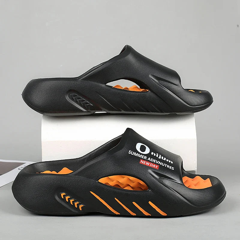 2024 Men’s Massage Slippers – Comfortable Indoor/Outdoor Slides & Beach Sandals, Sizes 38-47