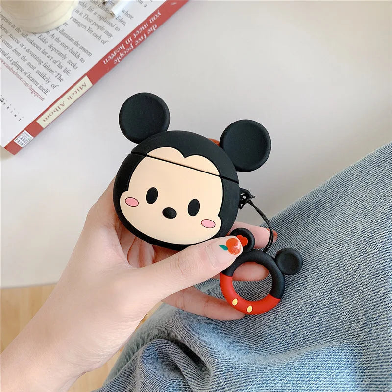 3D Cartoon Silicone Case for AirPods 1/2/3 & Pro/Pro 2 — Protective Wireless Earphone Cover with Hook