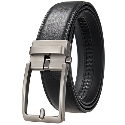 Genuine Leather Men's Click Belt – Luxury Designer Automatic Buckle for Jeans, High-Quality Waist Strap