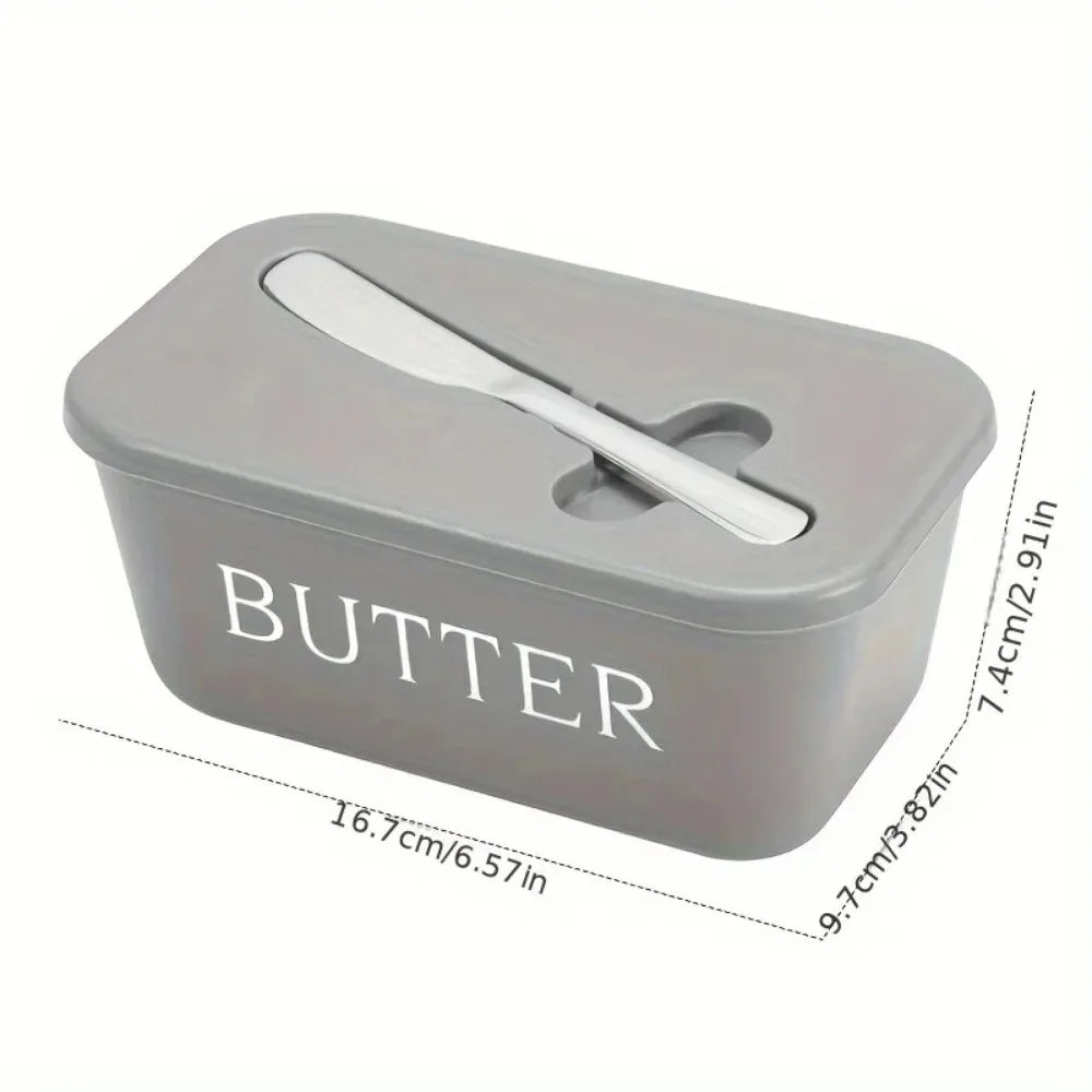 Airtight Butter Dish with Built-In Knife & Slicer – Butter and Cheese Storage Container