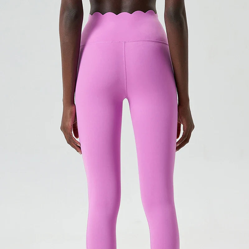 Women’s High Waist Sports Leggings – Solid Color Soft Yoga Pants & Breathable Gym Tights