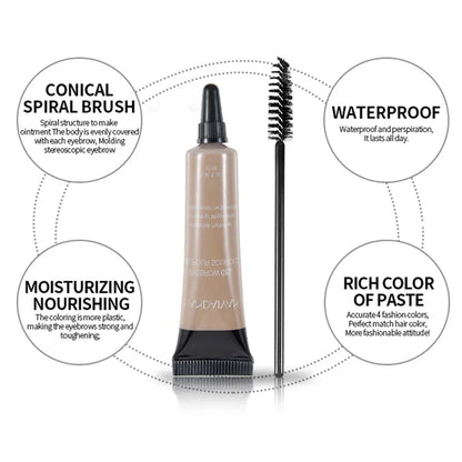 Pro Eyebrow Cream Gel Tattoo Pen – Long-Lasting Waterproof Henna Tint for Perfect Eyebrows (Cejas Maquillaje)