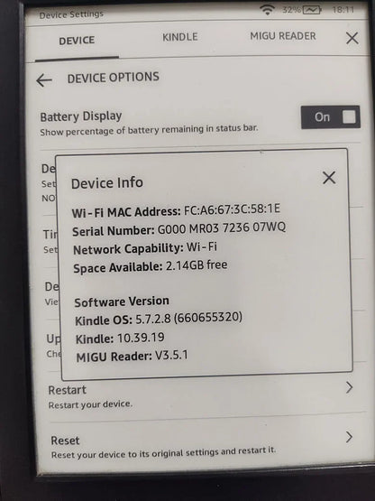 KPW2 Kindle Paperwhite 2 / Kindle 6th Gen with Backlight, Kindle 8th Gen without Backlight, E-Book Reader