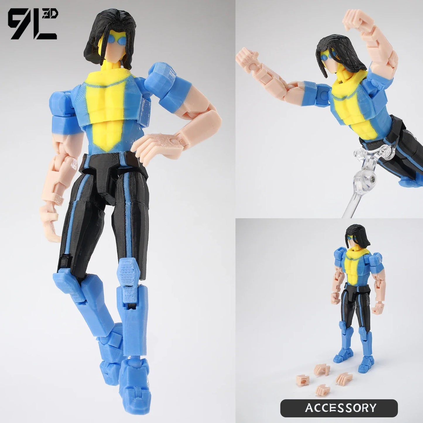 9L 3D Printed Invincible Tech Jacker T13 Lucky13 Action Figure – Multi-Jointed Motorcycle Collectible Model Toy Titan13