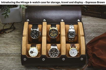 6-Slot Watch Travel Case – PU Leather Organizer Roll for Men & Women, Watch Display Storage Case