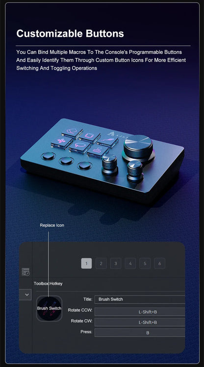 Ajazz AKP03E Desktop Helper Console – Programmable Macro Mini Keyboard with Custom Buttons for Multi-Scenario Use