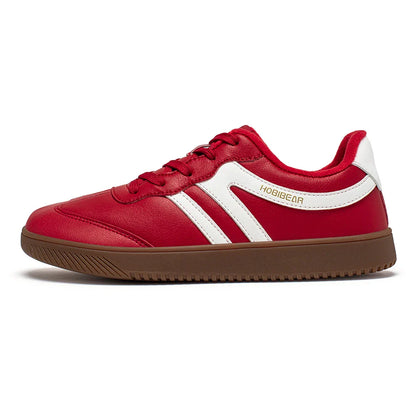 HOBIBEAR Wide-Toe Unisex Sneakers — Faux Leather with Faux Fur Lining, Casual Retro Lace-Up Shoes for Men & Women