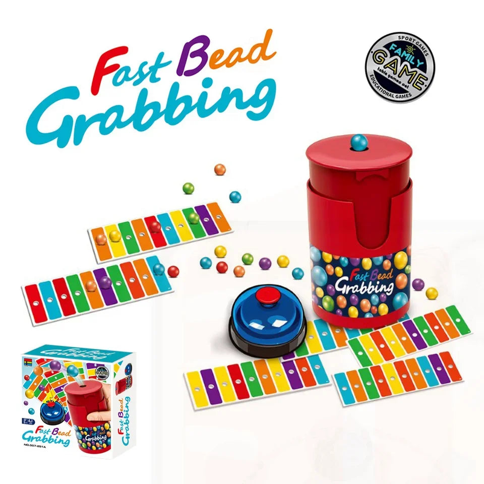 Fast Bead Grab Board Game — Two-Player Strategy Game with Bells, Fun Interactive Game for Kids & Adults
