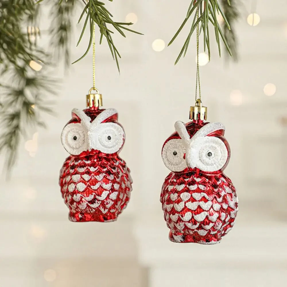 2PCS Red & White Christmas Hanging Ornaments – Plastic Santa Claus Tree Decorations for Holiday Party & Festival Supplies