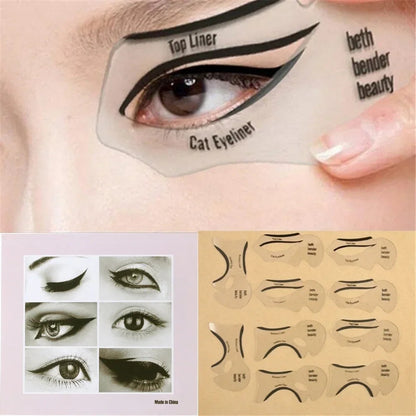Eyeliner Stencils Set - Winged Eyeliner Shaping Template & Eyebrow Card for Eye Makeup Tools