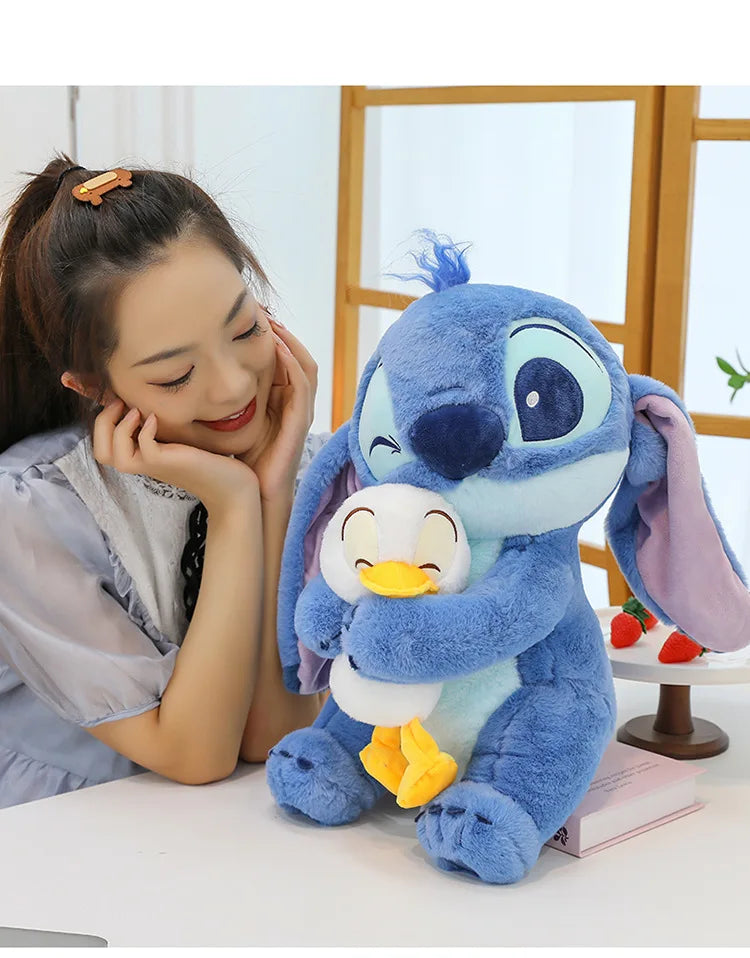Disney Stitch Plush Doll - Lilo and Stitch Cute Duck Version, Kawaii Stuffed Toy for Christmas and Birthday Gifts