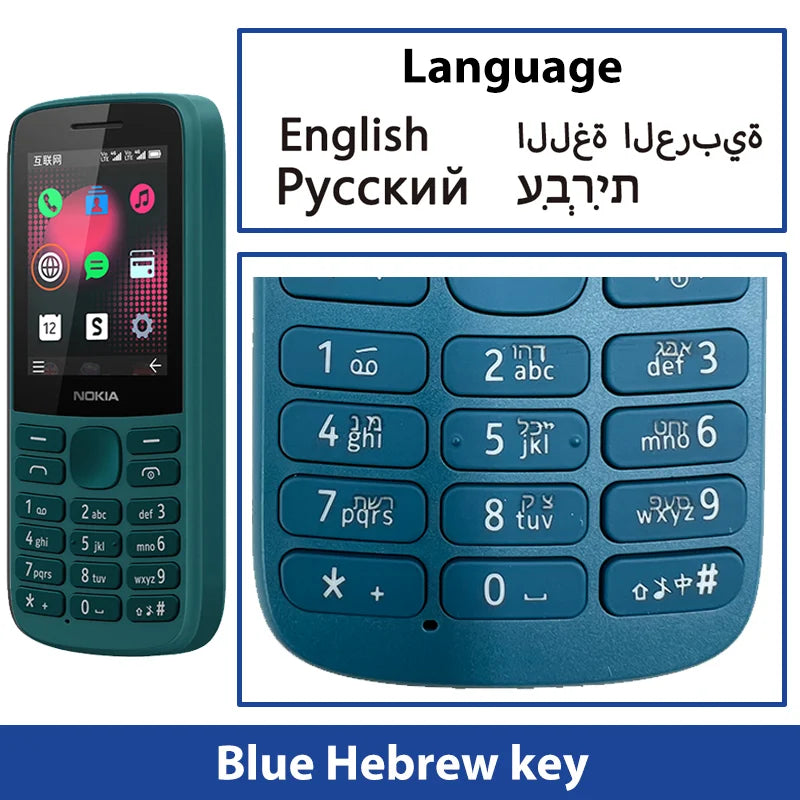 Nokia 215 4G Mobile Phone — Dual SIM, FM Radio, 1150mAh Standby, Feature Phone with Hebrew Keyboard, 100% Original