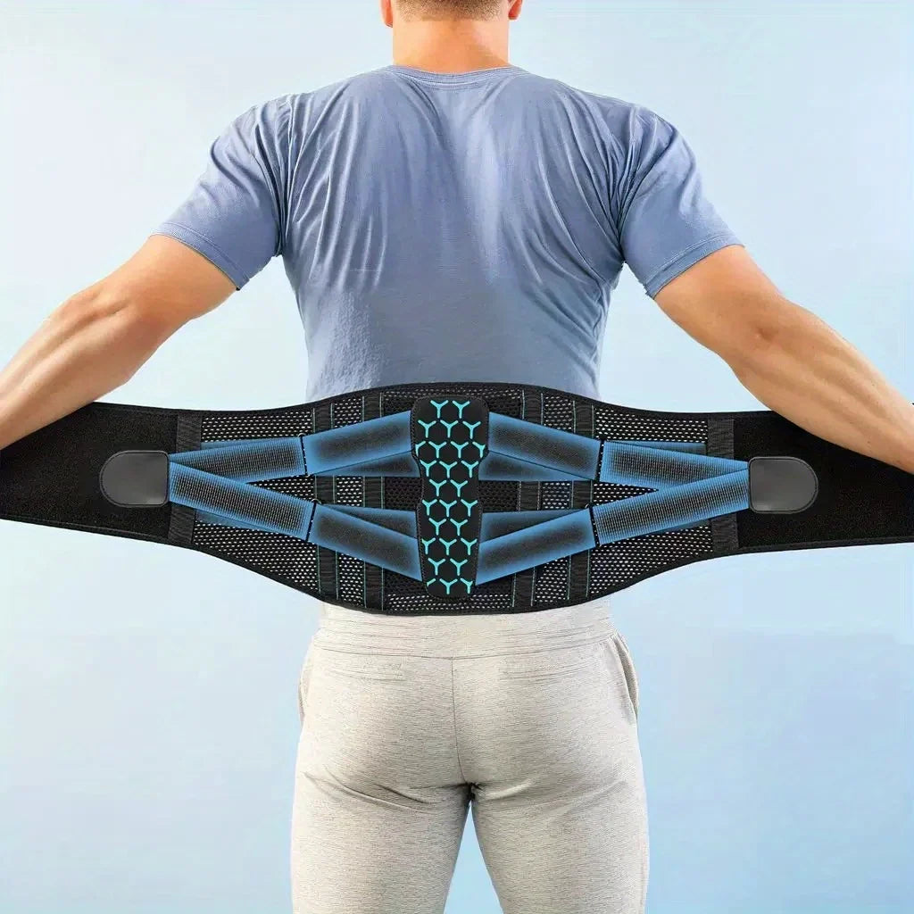 Adjustable Lower Back Brace for Pain Relief – Breathable Lumbar Support Belt for Sciatica, Herniated Disc & Scoliosis Comfort Waist Support