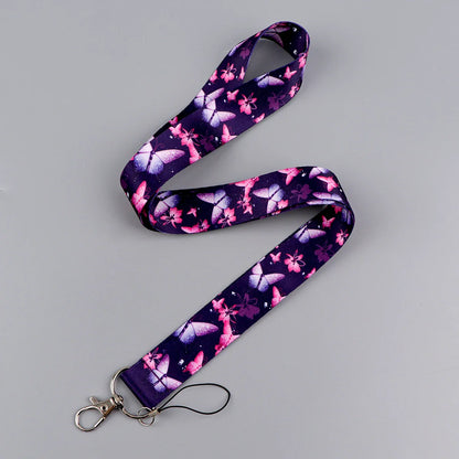 Cartoon Butterfly Lanyard for Keys – Neck Strap ID Badge Holder, Phone USB Keychain Accessories