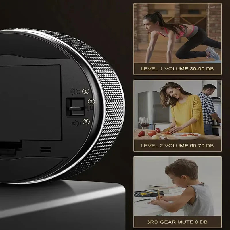 DINRGO Magnetic Kitchen Timer – Digital Manual Countdown Rotary Timer for Cooking, Shower & Stopwatch