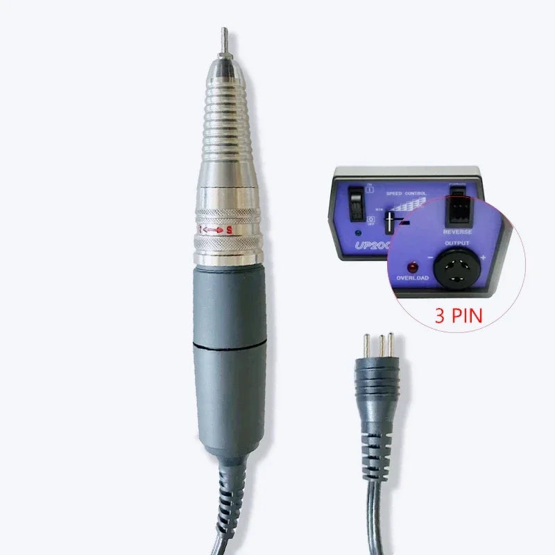 UP200 Electric Nail Drill Handpiece – 35,000 RPM 3-Pin Core Manicure & Pedicure Machine Handle