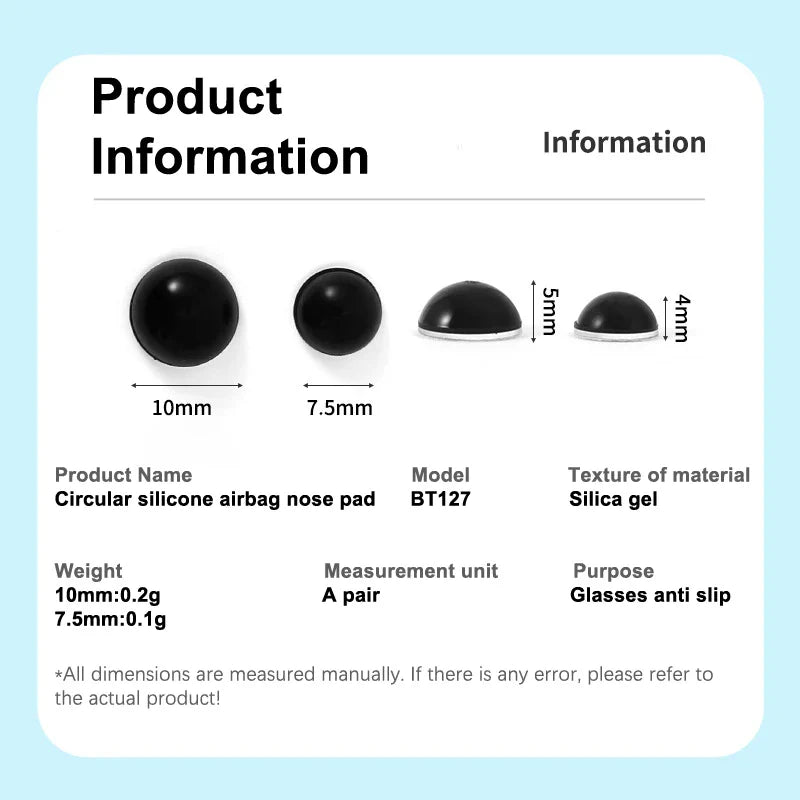 Anti-Slip Silicone Eyeglass Nose Pads – Invisible Self-Adhesive Air Cushion Nose Holders for Glasses Comfort & Fit Support