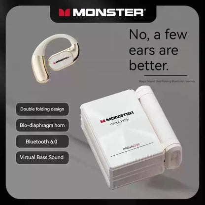MONSTER AC530 Wireless Earphones - Bluetooth Noise-Canceling Foldable Headphones with Bio-Fiber Dynamic Drivers for Music & Gifts