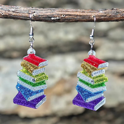 Teacher’s Day Acrylic Earrings - Cute Cat Dog Books Design Jewelry Gift for Teachers and Students