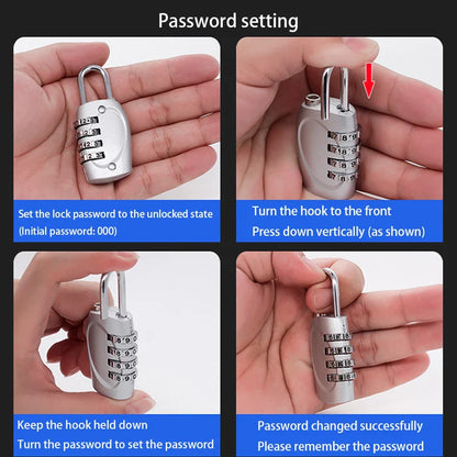 Popular 4-Digit Combination Padlock – 6-Color Anti-Theft Gym Locker & Luggage Safety Lock (Zinc Alloy)