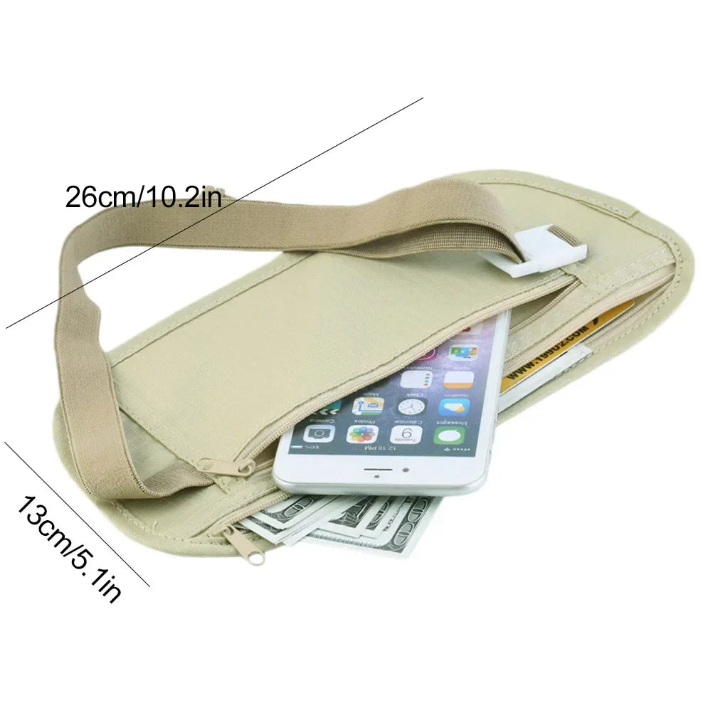 Invisible Travel Waist Pack: Hidden Security Money Belt Bag for Passport, Wallet, and Essentials - Perfect Chest Pack for Secure Travel