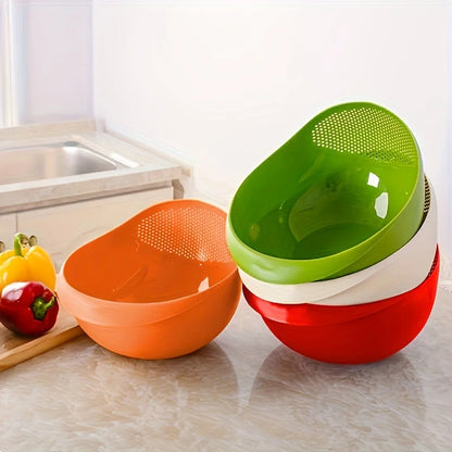 Multifunctional Drainage Basket – Plastic Rice Washing Sieve and Filter Basket | Creative Kitchen Tool