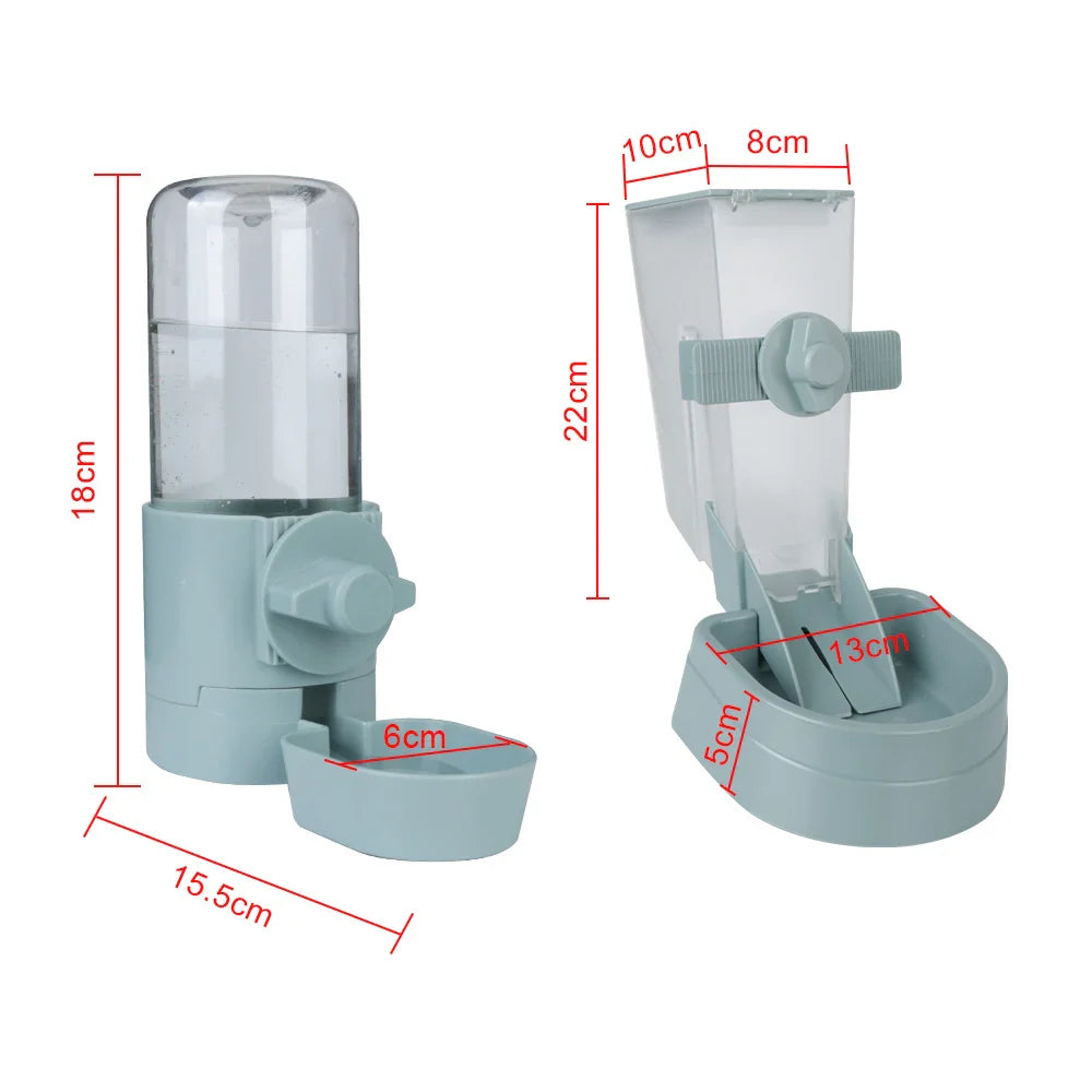 Automatic Pet Water Bottle: Food Container Dispenser Bowl for Puppy, Cats, Rabbit - Dogs Drinking Fountain, Cage Hanging Feeder