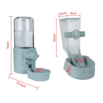 Automatic Pet Water Bottle: Food Container Dispenser Bowl for Puppy, Cats, Rabbit - Dogs Drinking Fountain, Cage Hanging Feeder