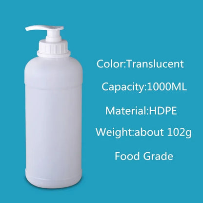 1000mL HDPE Refillable Plastic Bottle with Lid — Food Grade, Leakproof Container for Liquids, Agriculture & Pesticides, 1PCS