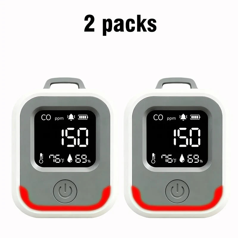 Portable 5-in-1 Carbon Monoxide Detector - Rechargeable CO Alarm for Caravans, Camping & Outdoor Use