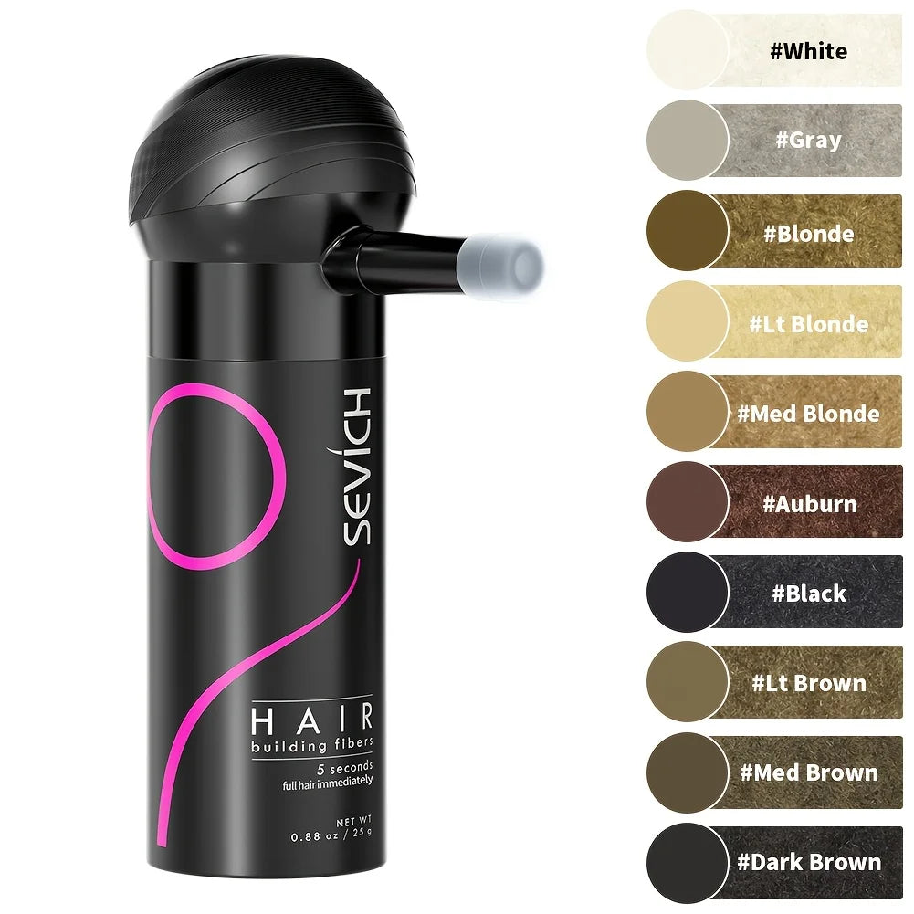 SEVICH Hair Building Fiber Set – Hair Loss Concealer for Sparse or Bald Spots with Keratin Fiber Powder Applicator