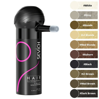 SEVICH Hair Building Fiber Set – Hair Loss Concealer for Sparse or Bald Spots with Keratin Fiber Powder Applicator