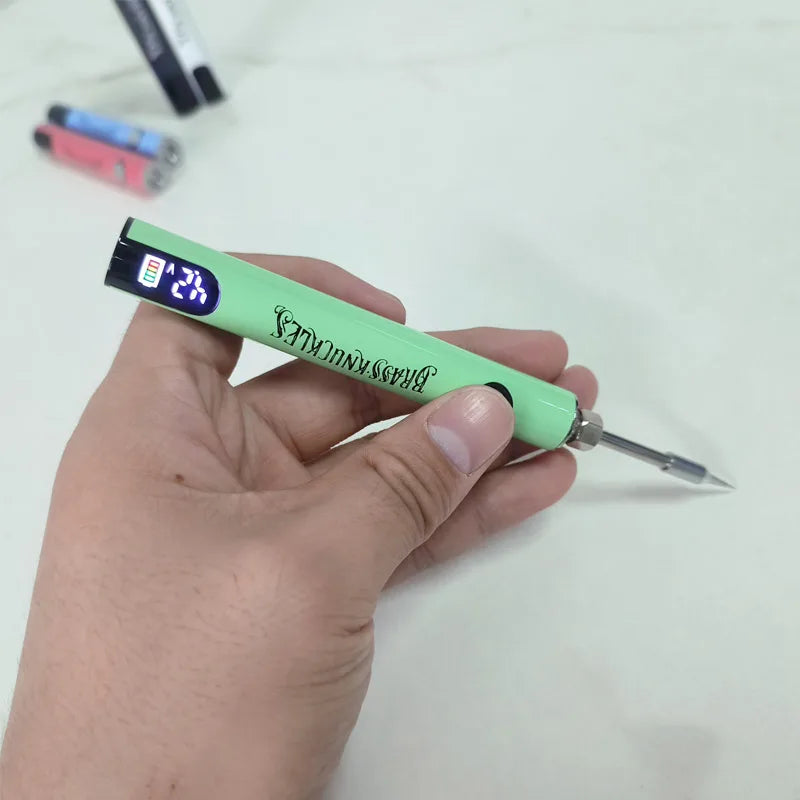 3-10pcs Brass Knuckles Portable Electric Soldering Iron — 1100mAh Battery, 1.8V-4.2V LCD Display, Type-C 510 Compatible
