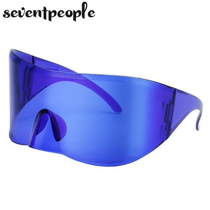 2024 Luxury Brand Mask Rectangle Sunglasses - Oversized Punk Steampunk Y2K Designer Shield Goggles for Women & Men