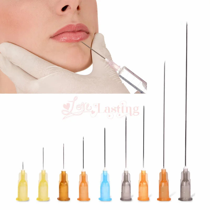 25pcs Disposable Sharp Needles – 18G to 34G Sterile Stainless Steel Tattoo & Hyaluronic Acid Needles