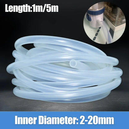 1–5M Silicone Hose — High-Temperature, Food-Grade Clear Tube for Faucet, Aquarium, Garden (Sizes 2–10mm)
