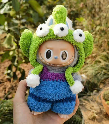 Labubu 17cm Doll Clothes Only — Fashion Hoodie Outfit for Model Dolls, Cute Xmas Accessory