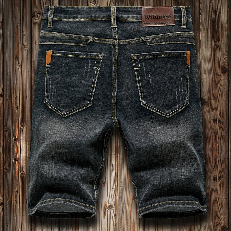 Men’s Slim Fit Stretch Denim Shorts – Classic Summer Business Casual Fashion Shorts