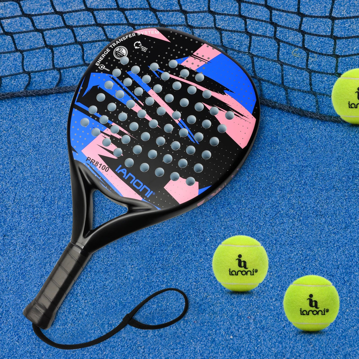 IANONI Padel Racket - Lightweight Carbon Fiber Surface with EVA Memory Flex Foam Core Tennis Racquets
