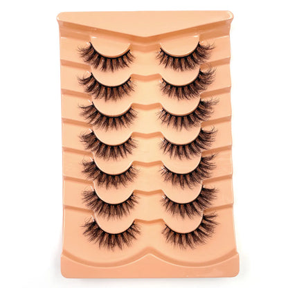 7 Pairs 3D Mink Fur False Eyelashes – Thick Short Dramatic Natural Look Makeup Lashes Wholesale