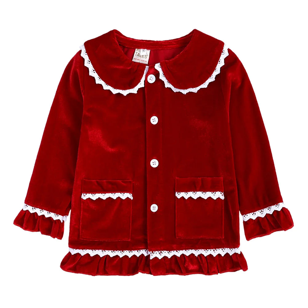 2025 Kids Christmas Pajama Set – Velvet Loungewear Long Sleeve Sleepwear for Boys & Girls
